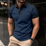 Camisas polo casuais masculinas, camisa de manga curta para negócios, verão