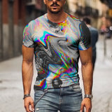 Camiseta Casual Masculina com Estampa 3D