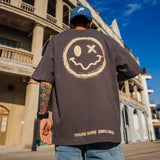 Oversize Smiley T-shirt men short sleeve