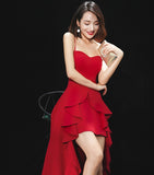 Sexy Sling Red Long Slim Wedding Evening Gown