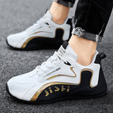 Dad Fashion Shoes Colorblock Lace-up Sneakers Homens Respirável Low-top