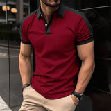 Camisas polo casuais masculinas, camisa de manga curta para negócios, verão