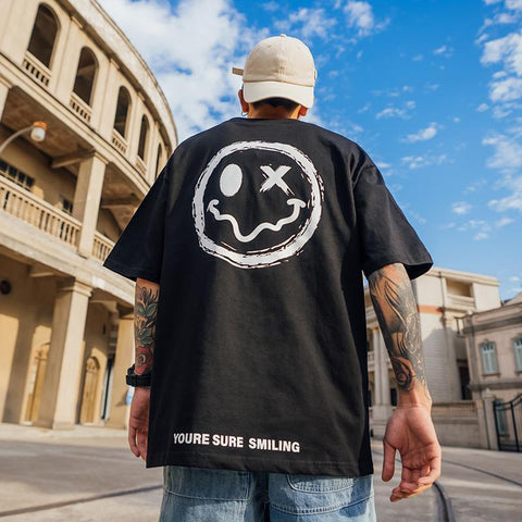 Oversize Smiley T-shirt men short sleeve