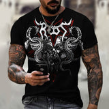 Camiseta Casual Masculina com Estampa 3D