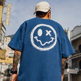 Camiseta Smiley grande masculina de manga curta