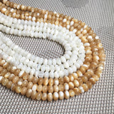 White Real Shell Beads Horizontal Hole Oval True Color Loose Beads