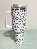 Modern Minimalist Feminine Stainless Steel Handle Insulated 40oz Cup