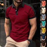 Camisas polo casuais masculinas, camisa de manga curta para negócios, verão