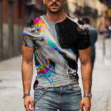 Camiseta Casual Masculina com Estampa 3D