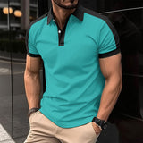 Camisas polo casuais masculinas, camisa de manga curta para negócios, verão