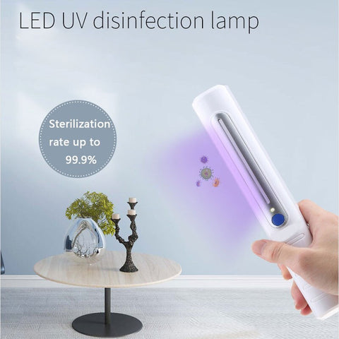 Lâmpada de desinfecção UV-C portátil, bastão de luz, higienizador, mata bactérias 99,9%