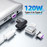 Adaptador de carregamento magnético USB-C Elbow de 120 W para teclado de telefone de computador