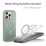 New Magesafe Magnetic Semi Transparent Wireless Charge Case For iPhone Colored Magnetic Bracket Phone Case With Holder Stand and Camera Lens Cover