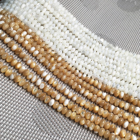 White Real Shell Beads Horizontal Hole Oval True Color Loose Beads