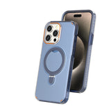 Nova Magesafe Magnetic Semi Transparente Wireless Charge Case para iPhone Colorida Magnetic Bracket Phone Case com suporte e capa para lente de câmera