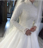 Muslim Ball Gown Wedding Dress Beading Bride Wedding Gown