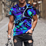 Camiseta Casual Masculina com Estampa 3D