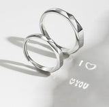 Light Reflect Love Pattern S925 Sterling Silver Rings Wedding Gift