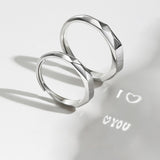 Light Reflect Love Pattern S925 Sterling Silver Rings Wedding Gift