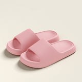 Non-slip Floor Bathroom Home Slipper For Women Men's Solid Thick-soled