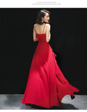 Sexy Sling Red Long Slim Wedding Evening Gown