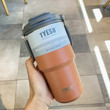 Tyeso 2 in 1 Hot Cold Mug Large Capacity Stainless Steel Drink Car Cup