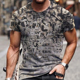 Camiseta Casual Masculina com Estampa 3D