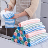 Kitchen Cleaning Rag Coral Fleece Dish Washing Cloth Super Absorbent Scouring Pad Dry And Wet Kitchen Cleaning Towels Lazy Cleaning Supplies