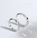 Light Reflect Love Pattern S925 Sterling Silver Rings Wedding Gift