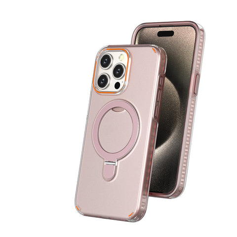 New Magesafe Magnetic Semi Transparent Wireless Charge Case For iPhone Colored Magnetic Bracket Phone Case With Holder Stand and Camera Lens Cover