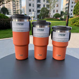 Tyeso 2 in 1 Hot Cold Mug Large Capacity Stainless Steel Drink Car Cup