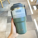 Tyeso 2 in 1 Hot Cold Mug Large Capacity Stainless Steel Drink Car Cup